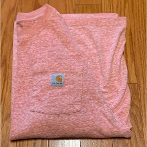 Men’s Large Original Fit Carhartt Red White Heather Chest Pocket T Shirt